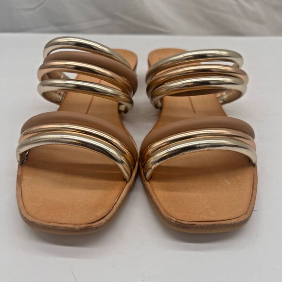 Dolce Vita Women Open Toe Metallic Strappy Slide Sandals Flat Slippers Size 6.5 - Picture 4 of 16
